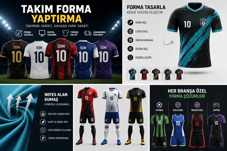 Forma yaptırma hakkında bilmeniz gerekenler. Forma tasarla, forma siparişi ver ve takımınıza özel dijital forma seçeneklerini inceleyin.